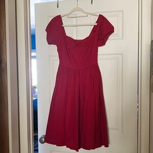 IT HAS POCKETS! Vixen by Micheline Pitt Red Fit-and-Flare Dress